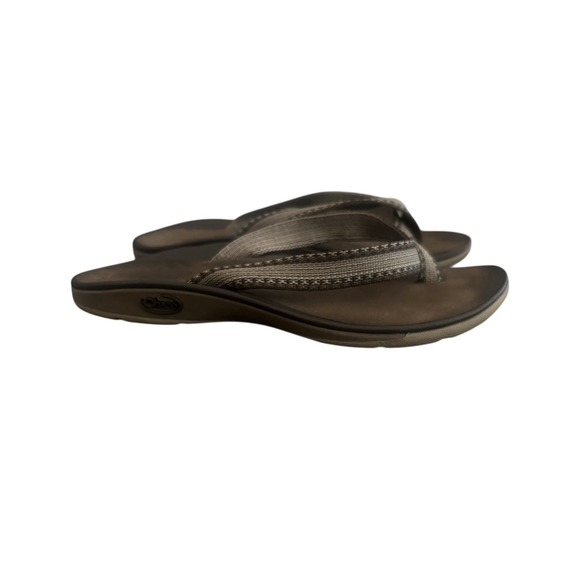 Chaco Flip Flops Womens‎ Comfort Slip On Sandals Size 6 Tan Brown Toe Loop - Picture 3 of 13